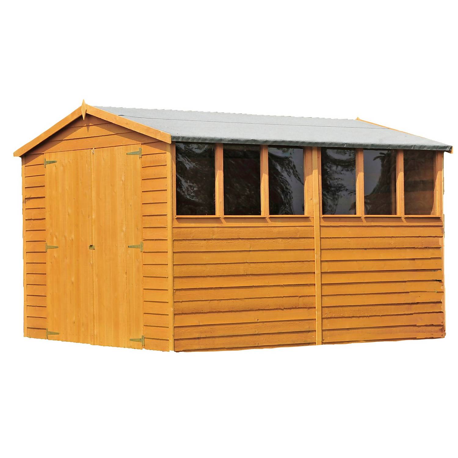 Shire 10x10 Overlap Apex Garden Shed with Double Doors