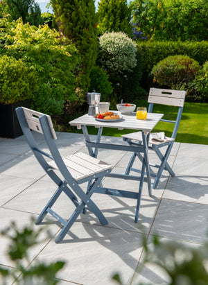 Galaxy Wooden Garden Bistro Set with Folding Chairs