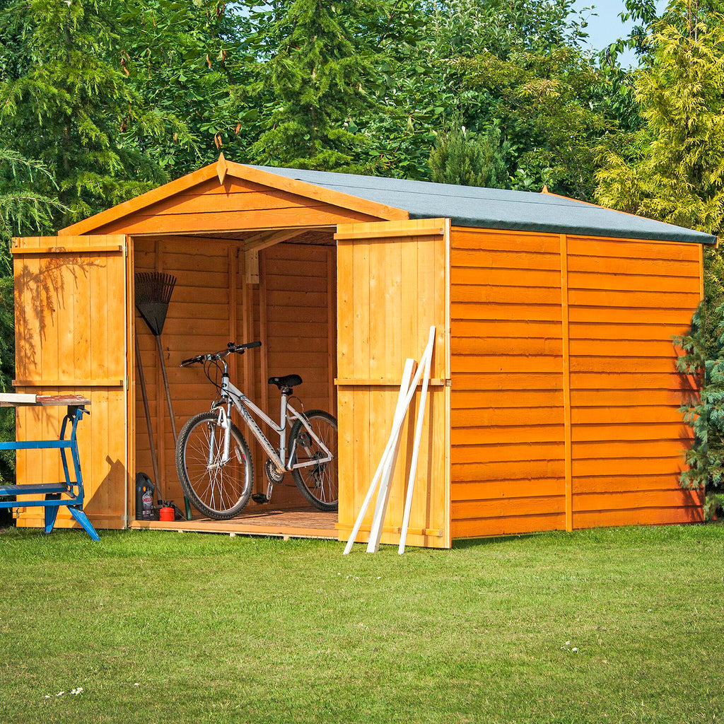 Shire 10x6 Overlap Apex Garden Shed with Double Doors