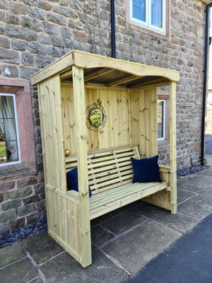 Four Seasons 3 Seat Chunky Wooden Arbour - Churnet Valley