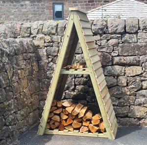 Wooden Triangle Shaped Log Store - Churnet Valley