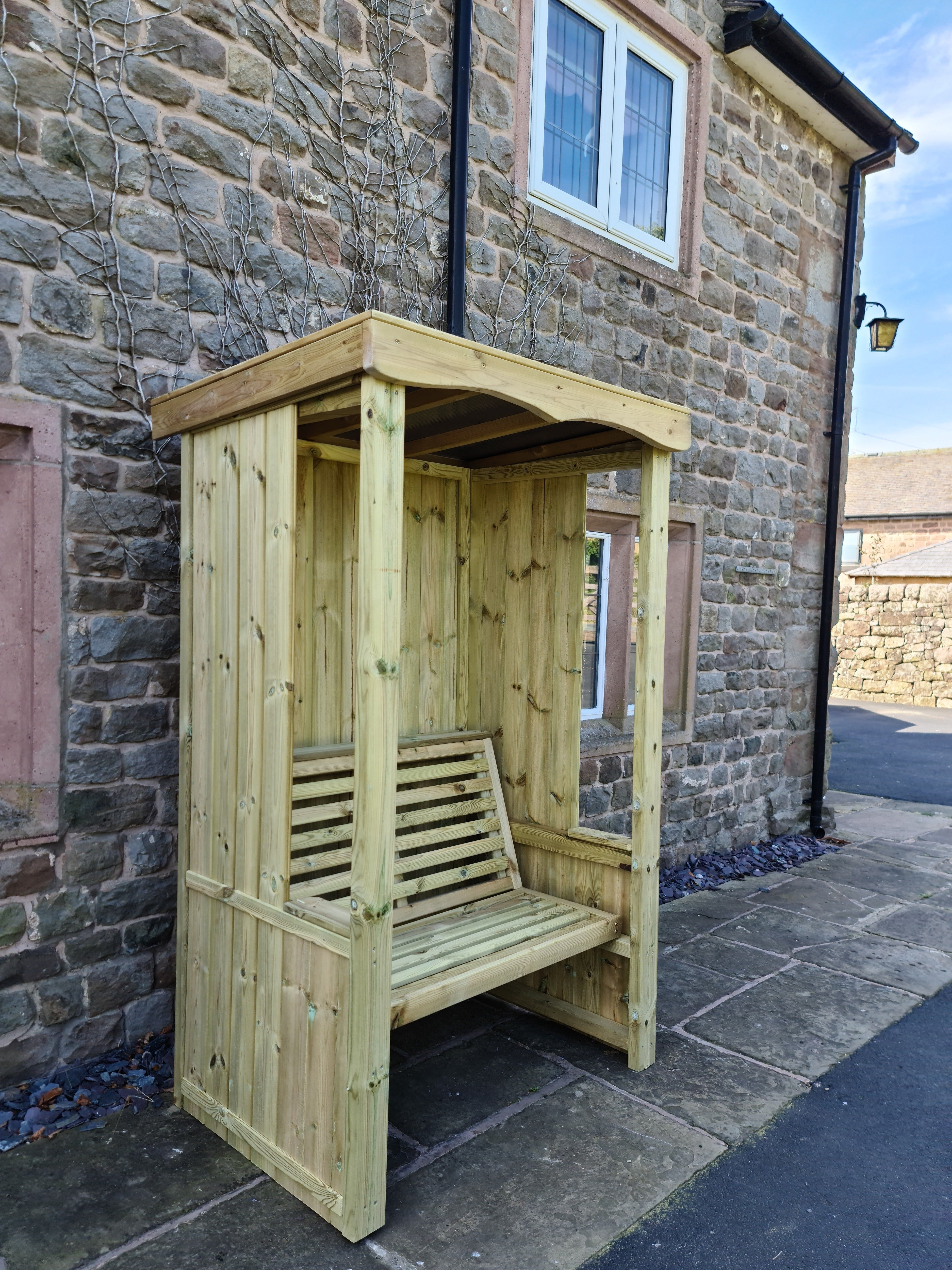 Four Seasons 2 Seat Chunky Wooden Arbour - Churnet Valley
