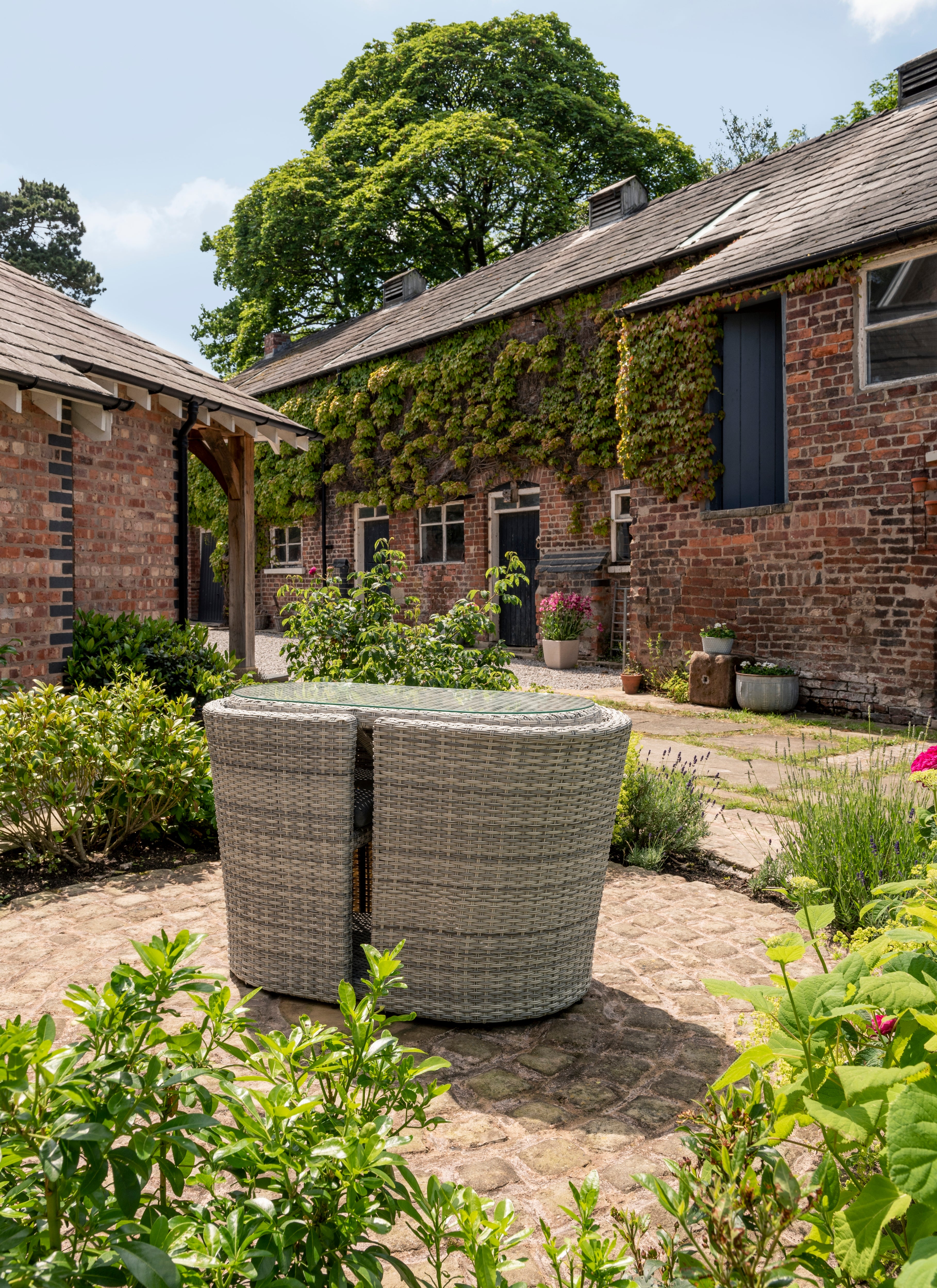 Morston Textured Hand Woven Weave Garden Bistro Set