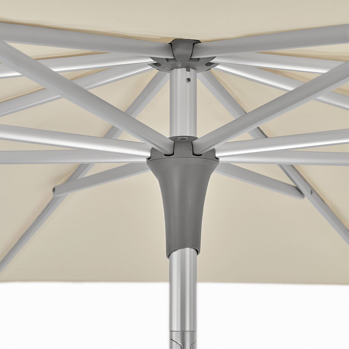 Glatz Alu Smart Parasol 2.2m Round Class 2 - Taupe/Ash 151