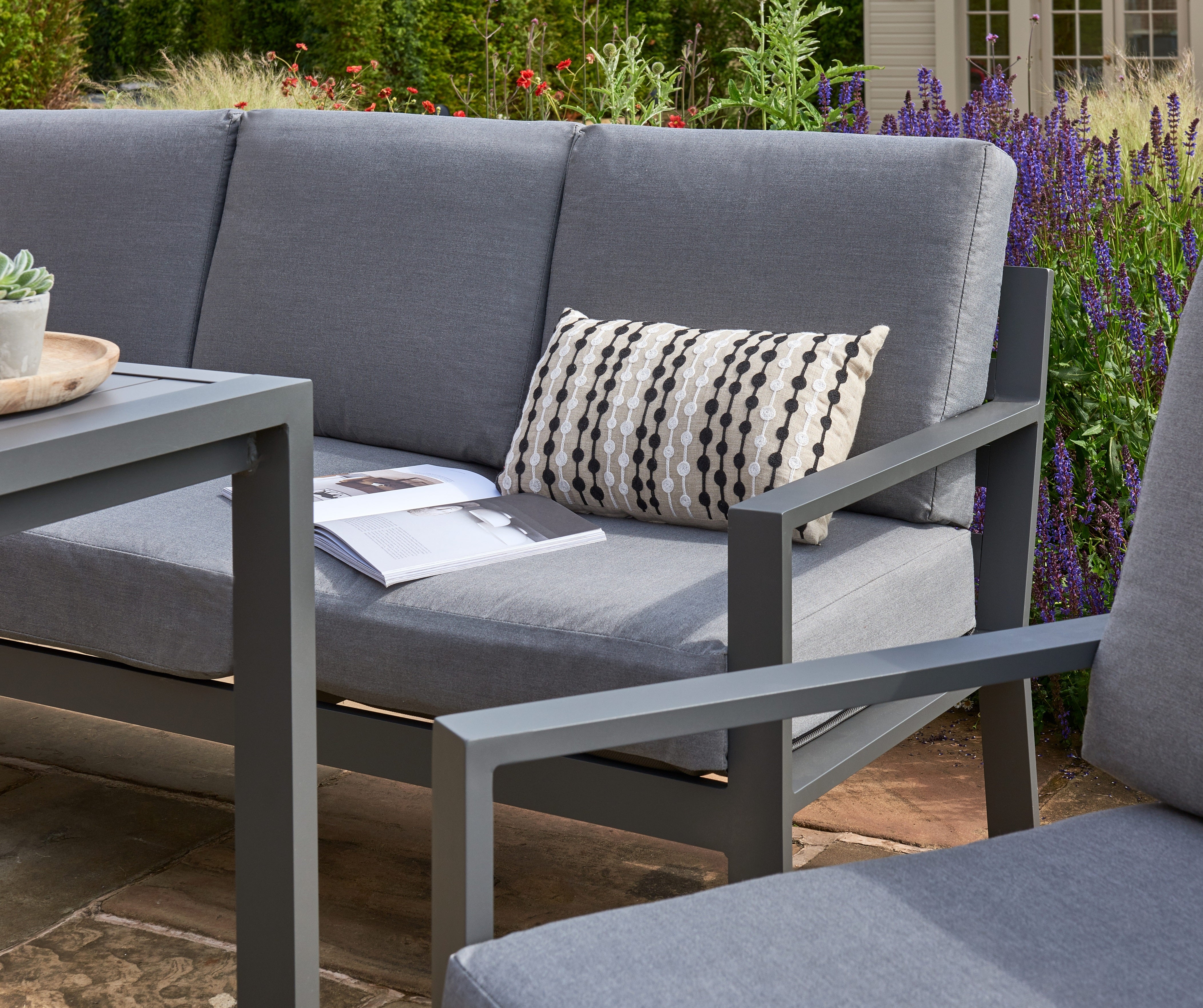 Titchwell Lounge Set with Standard Table with 3 Seater Sofa, Lounge Chairs & Stools