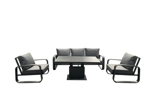 Babingley Aluminium Garden Lounge Set with Adjustable Table