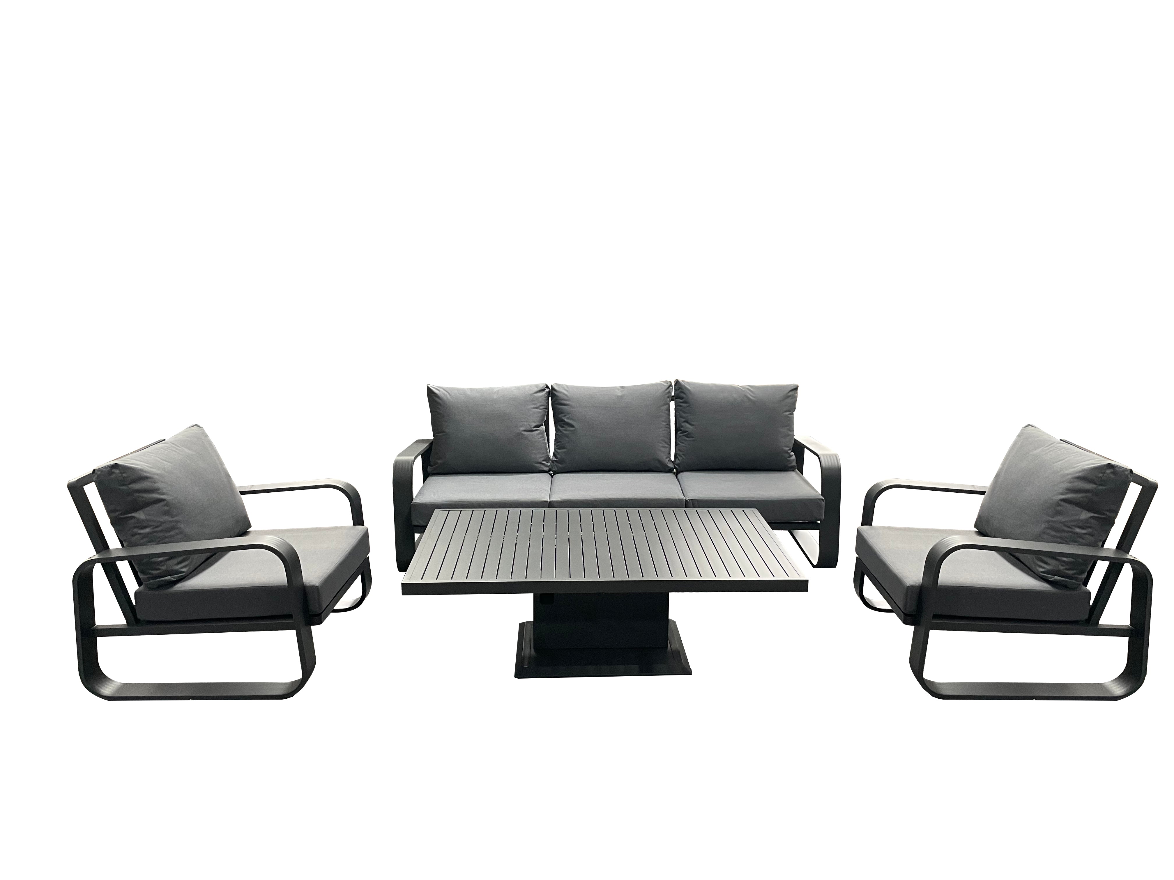 Babingley Aluminium Garden Lounge Set with Adjustable Table (Seats 5)