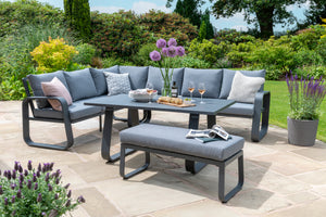 Babingley Corner Garden Lounge Set with High Dining Table & Comfy Bench (Seats 6)