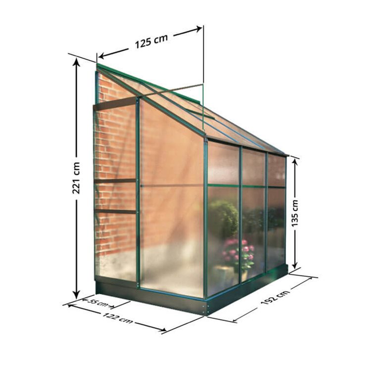 Polycarbonate Lean-To Greenhouse 4x6
