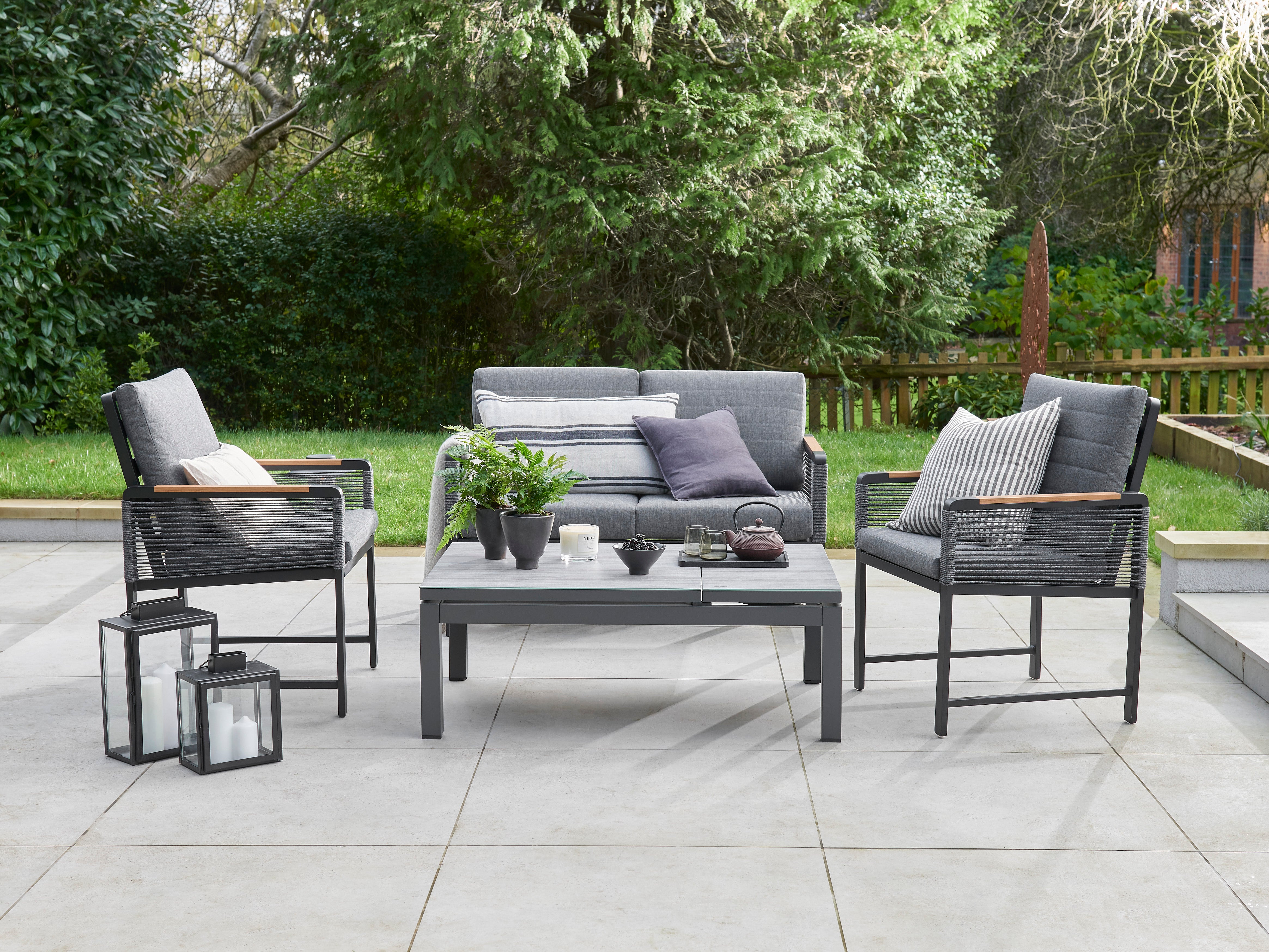 Norfolk Leisure Bellmount 2 Seater Rope Sofa Set with Lift Table