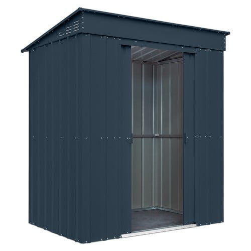 Globel 6ft x 3ft Pent Small Metal Garden Shed - Anthracite Grey