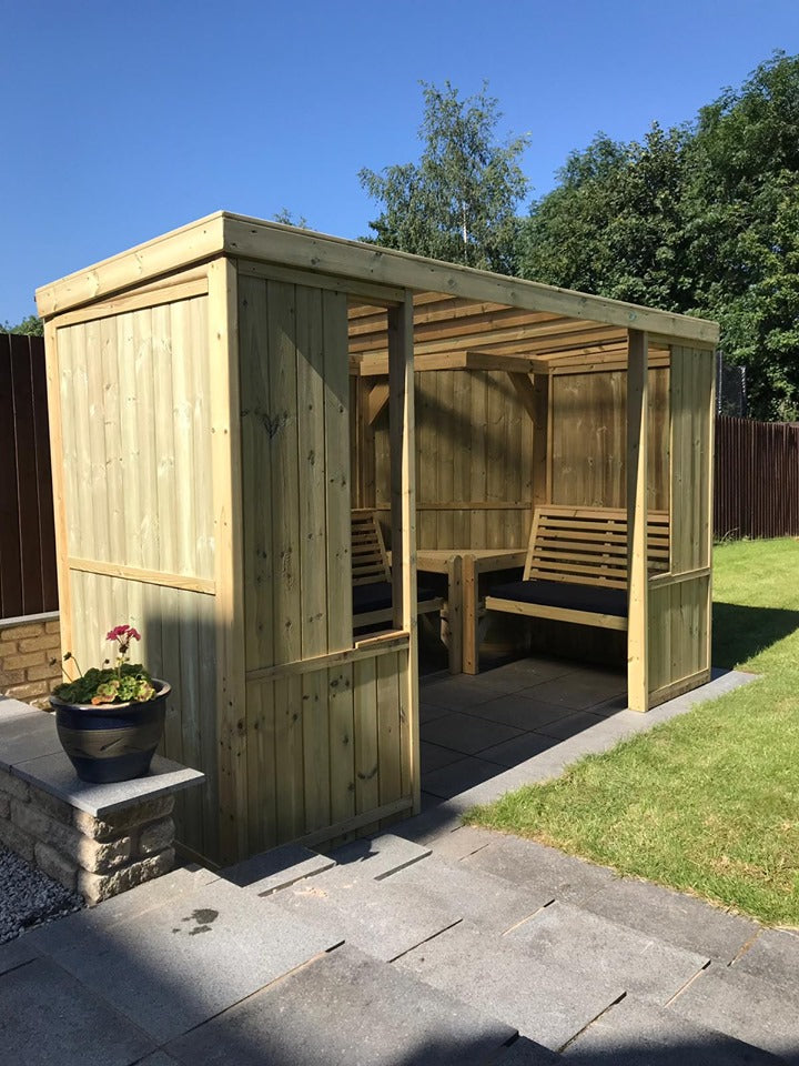 Riviera Enclosed Large Chunky Wooden Garden Room & Arbour - Churnet Valley