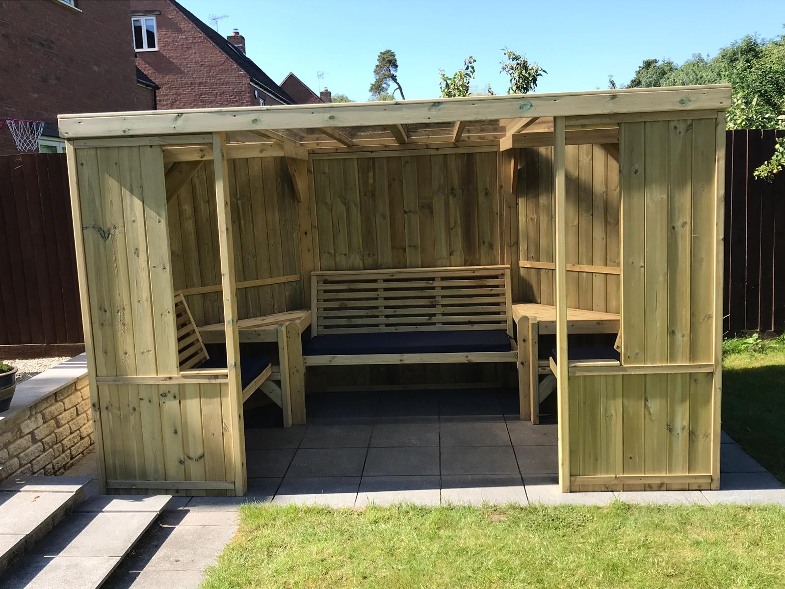 Riviera Enclosed Large Chunky Wooden Garden Room & Arbour - Churnet Valley
