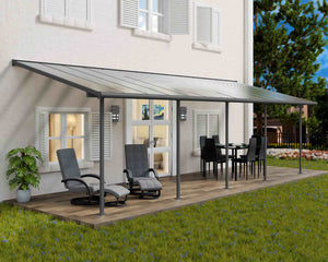 Sierra Aluminium 3m x 8.51m Grey Polycarbonate Patio Cover - Canopia By Palram