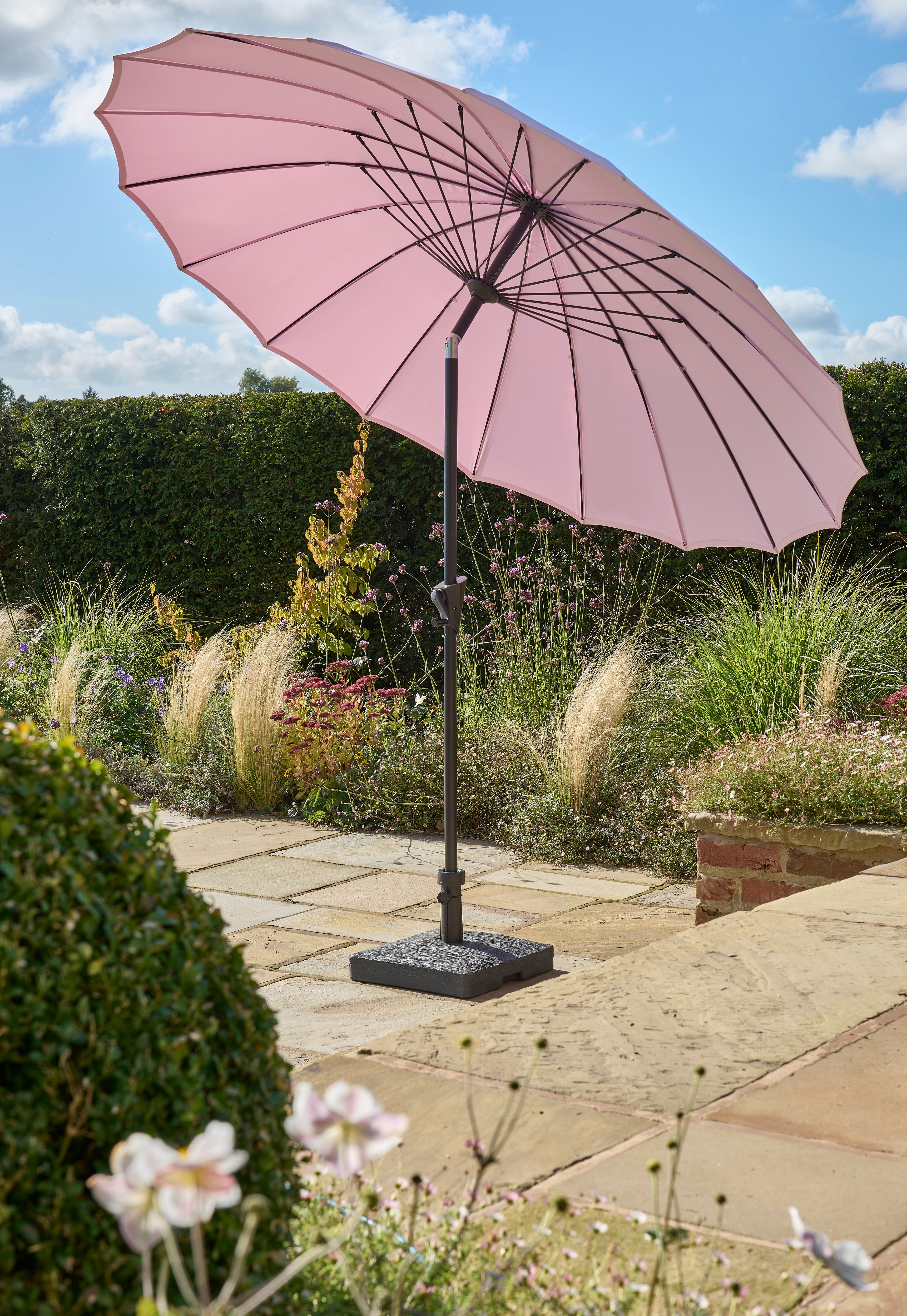 Royce Geisha Style 2.7m Pink Parasol with Night Cover