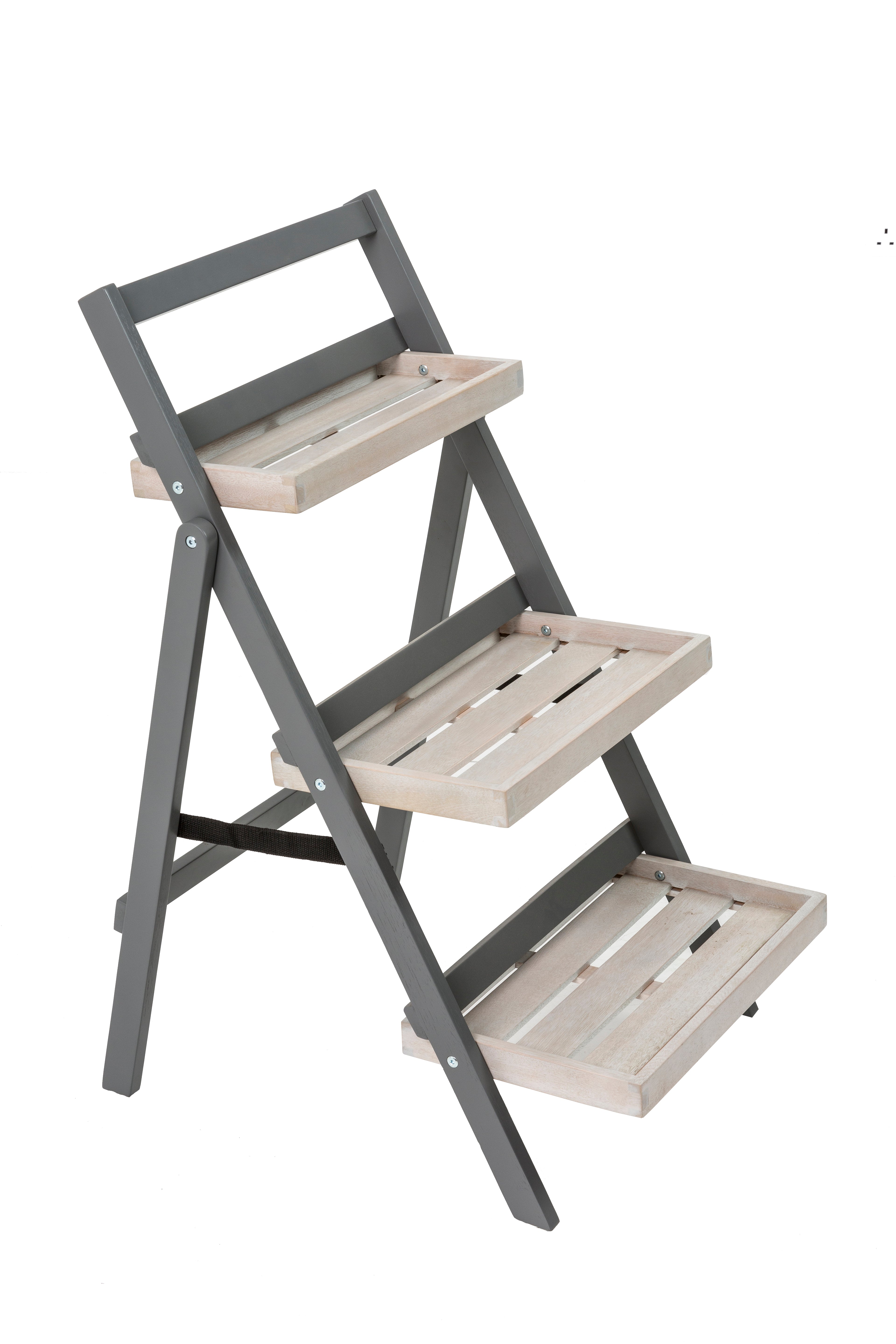 Norfolk Leisure Grigio Folding Wooden Pot Plant Shelf