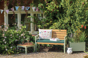 Verdi Two Seater Wooden Garden Bench with Luxury Seat Pad