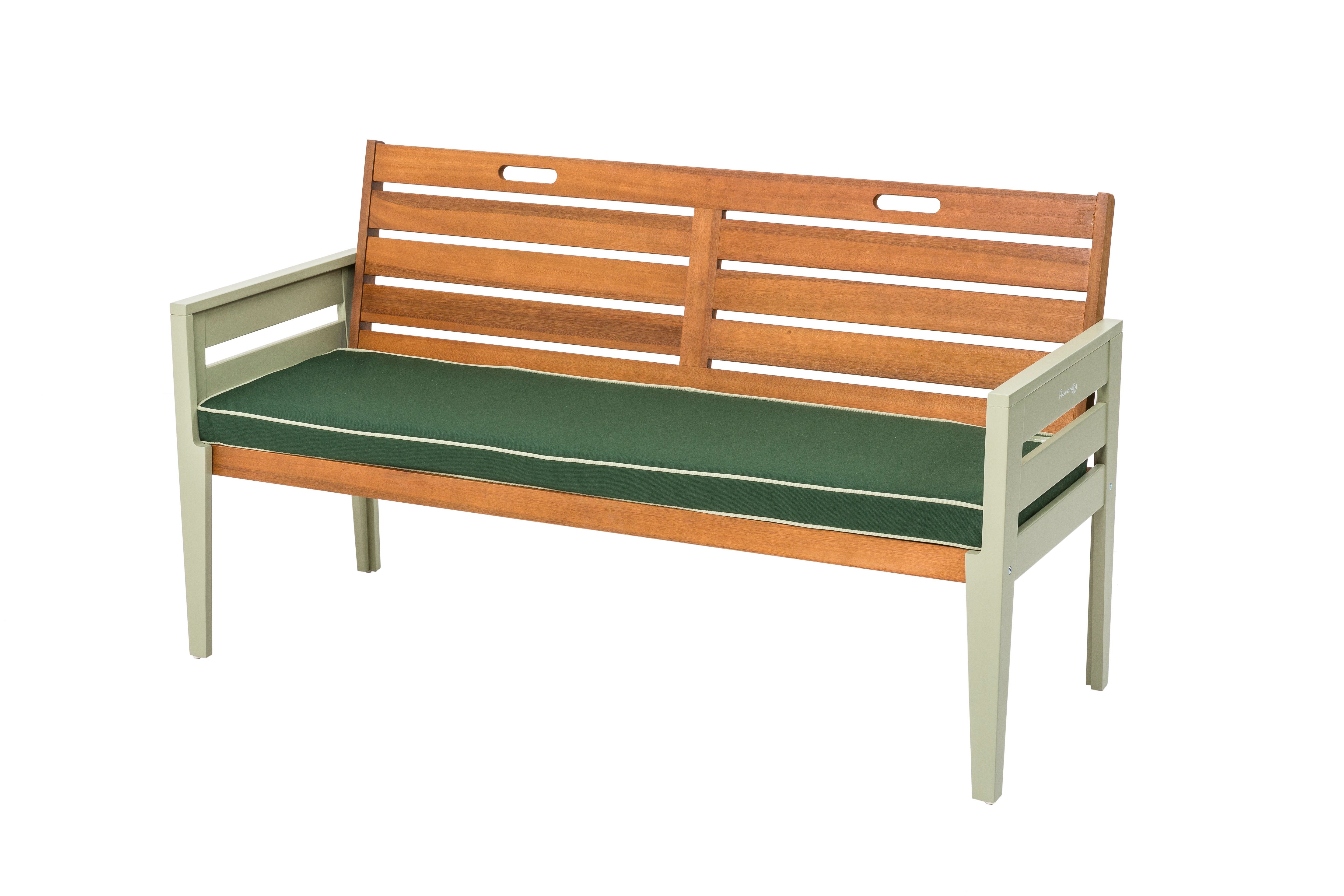 Verdi Three Seater Wooden Garden Bench with Luxury Seat Pad