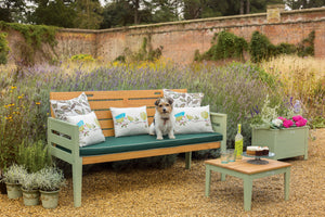 Verdi Three Seater Wooden Garden Bench with Luxury Seat Pad