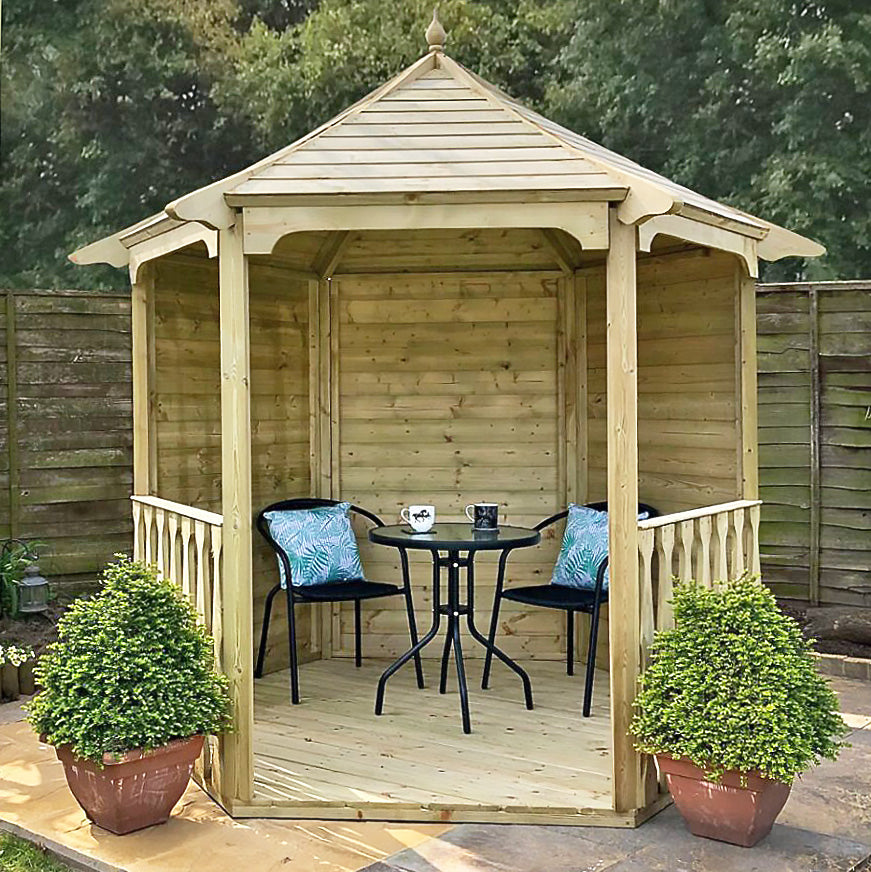 Shire Pressure Treated Hexagonal Garden Arbour