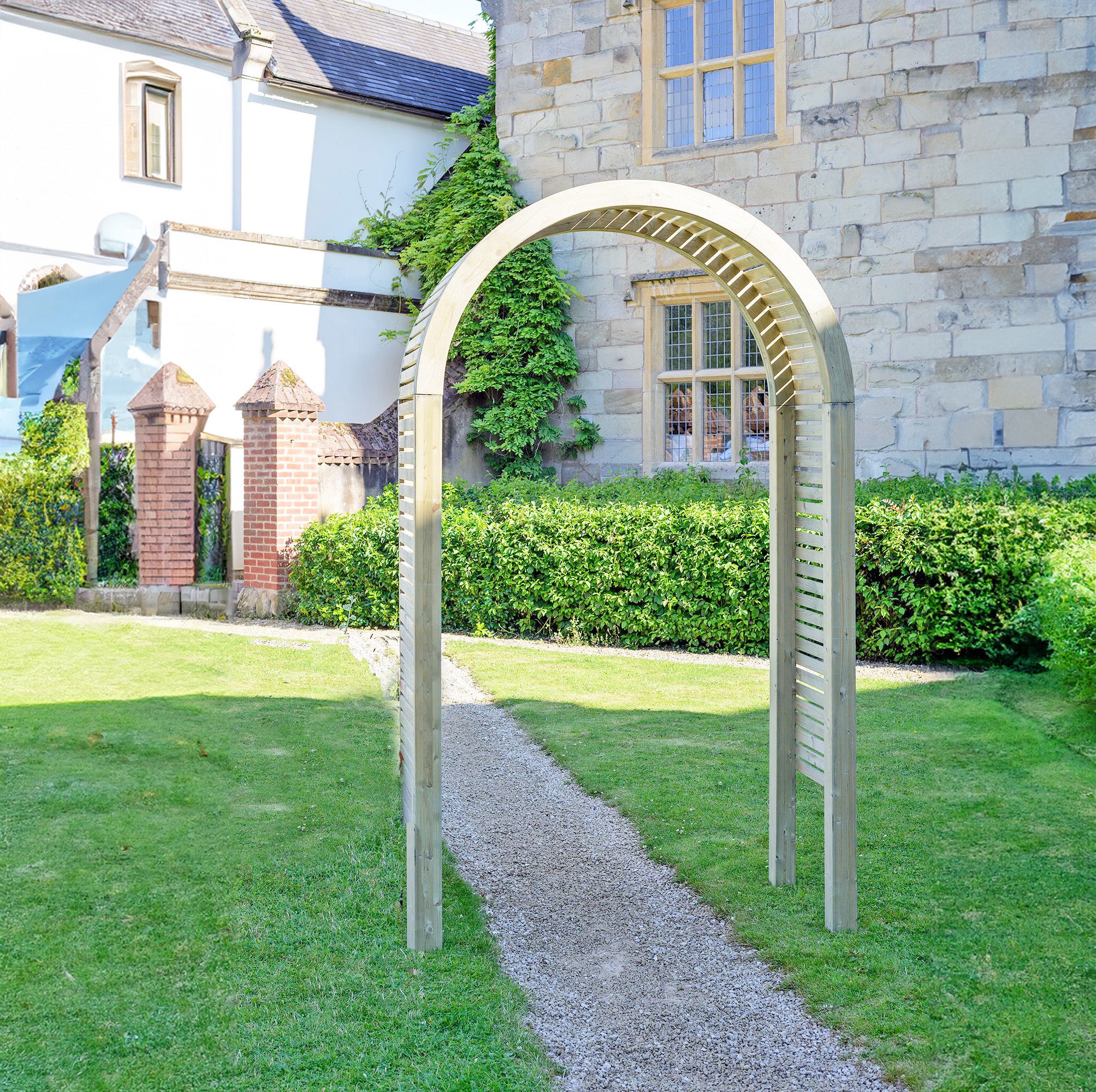 Shire Green Contemporary Pressure Treated Wooden Garden Arch