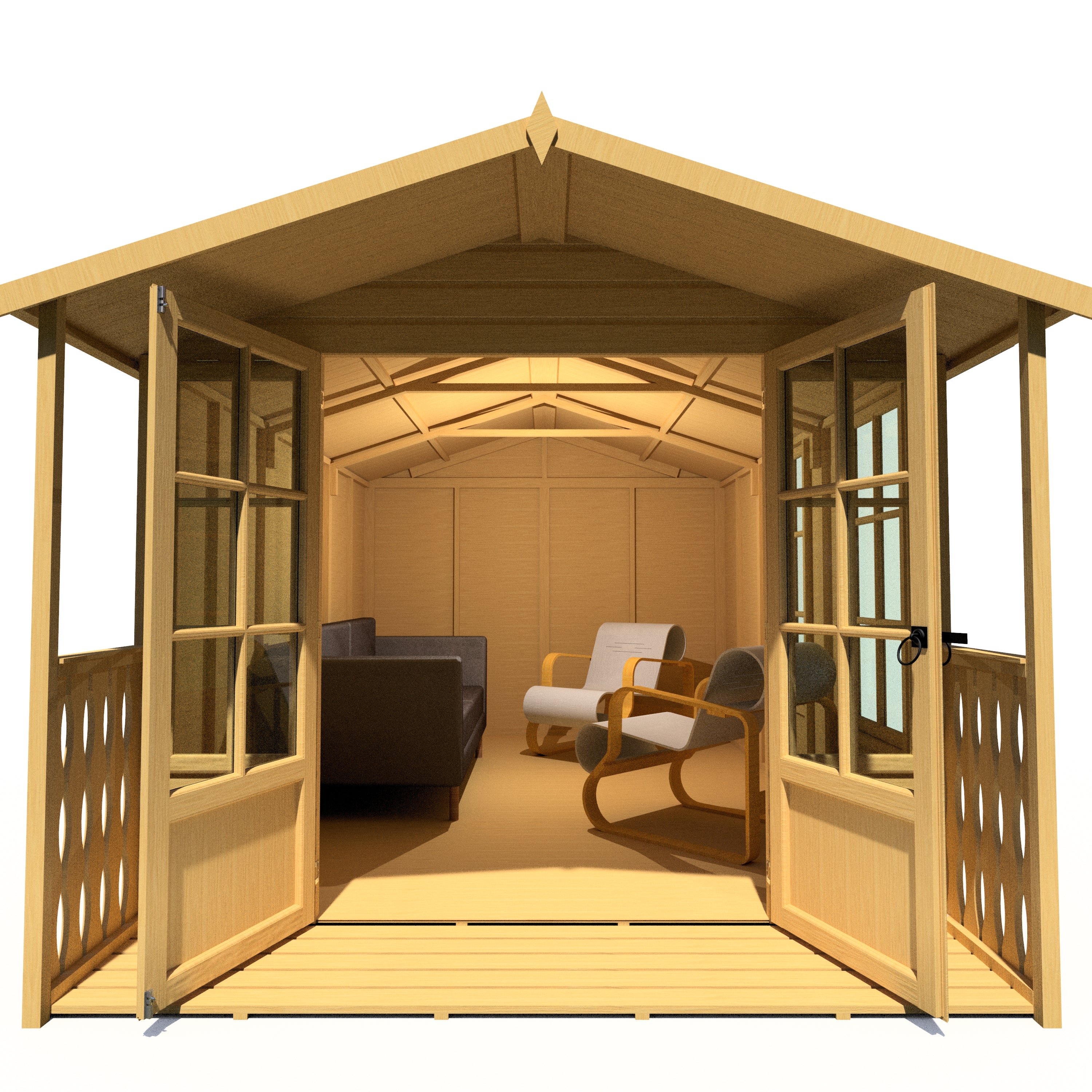 Shire 8x14 Delmora Summerhouse with Veranda and Double Doors