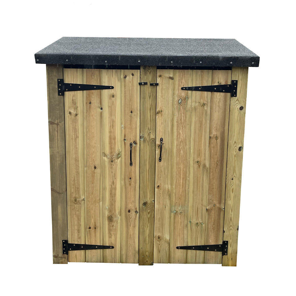 Small Wooden Tool Storage Shed with Double Doors & Felted Roof