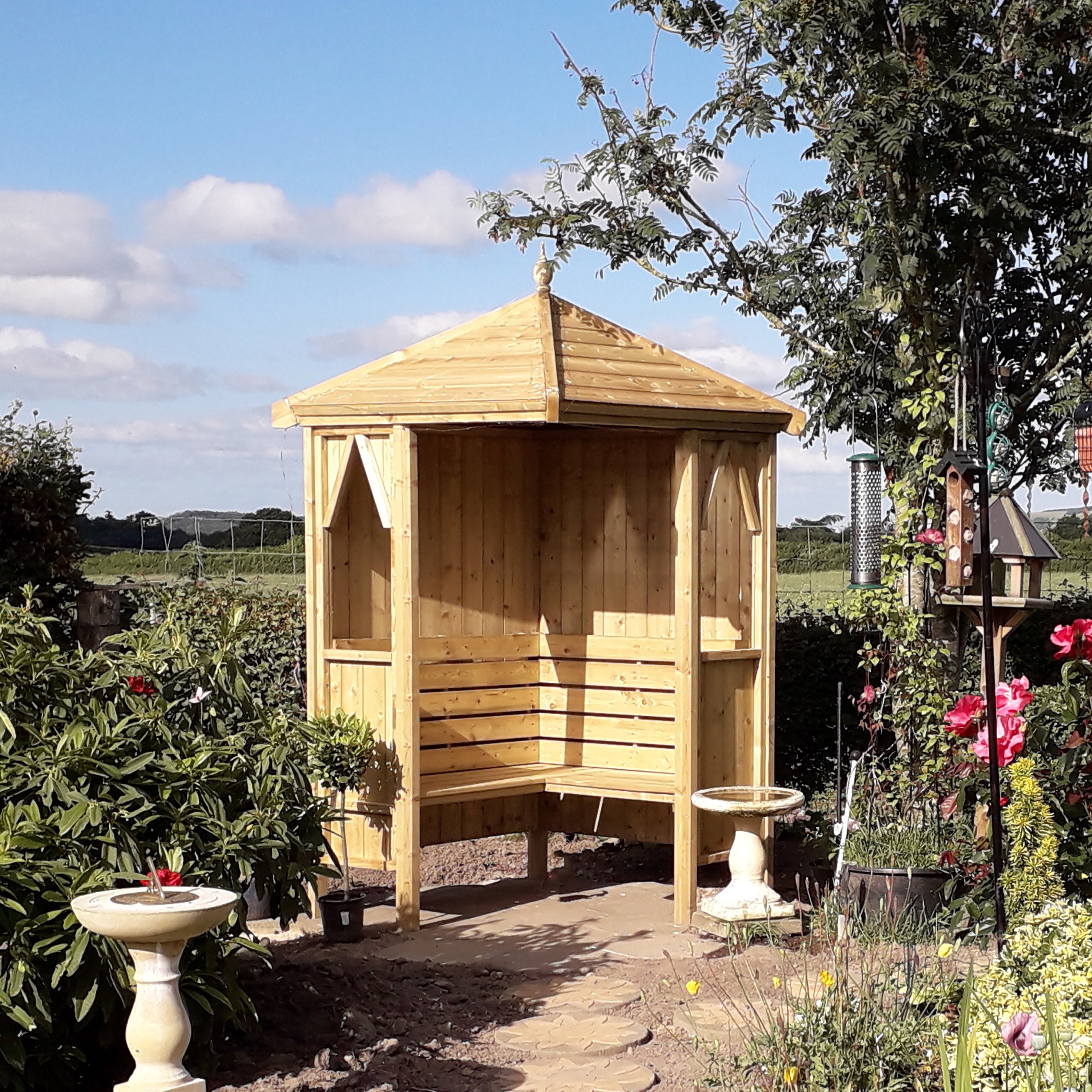 Shire Honeysuckle Corner Pressure Treated Garden Arbour