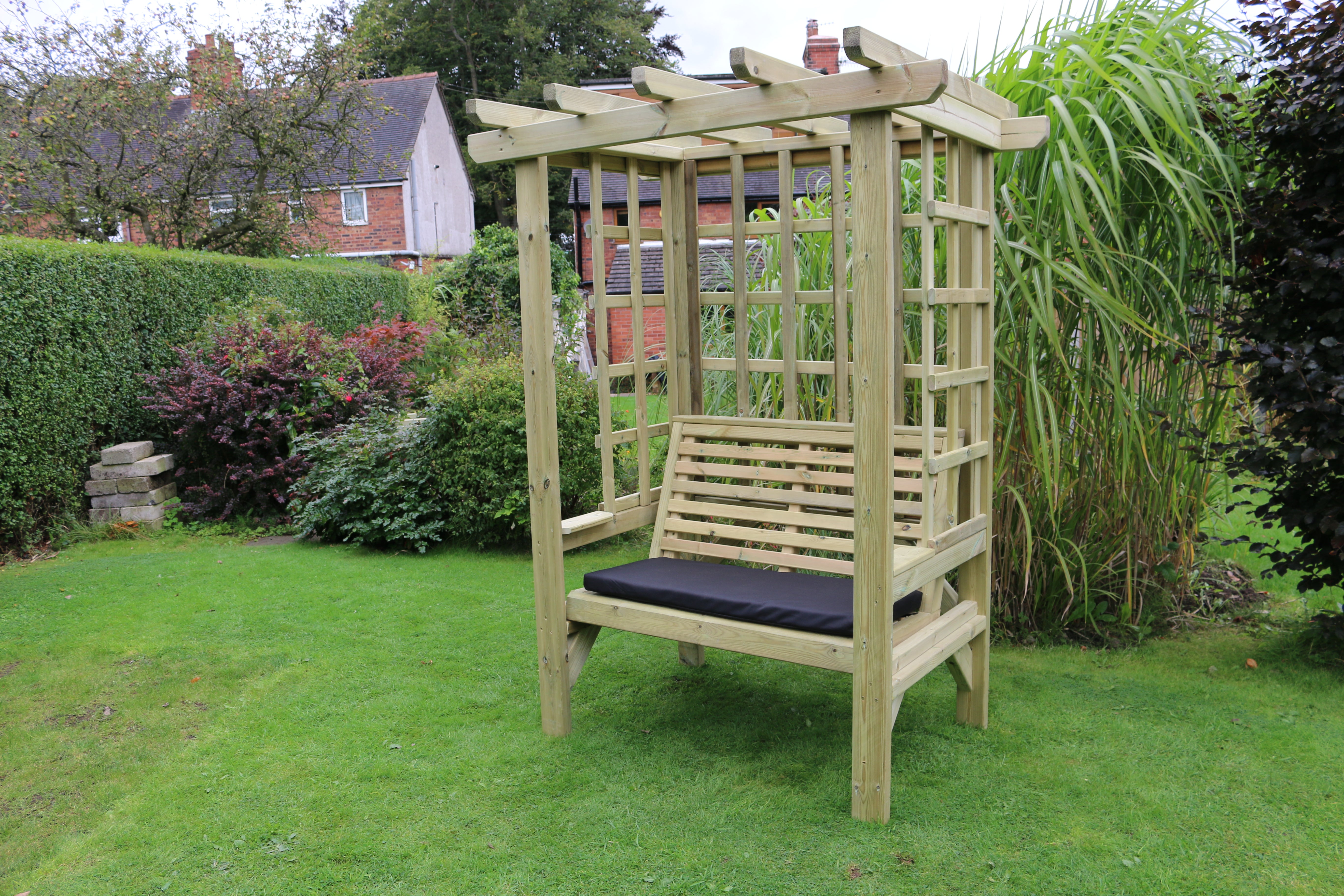 Beatrice 2 Seater Chunky Wooden Garden Arbour - Churnet Valley