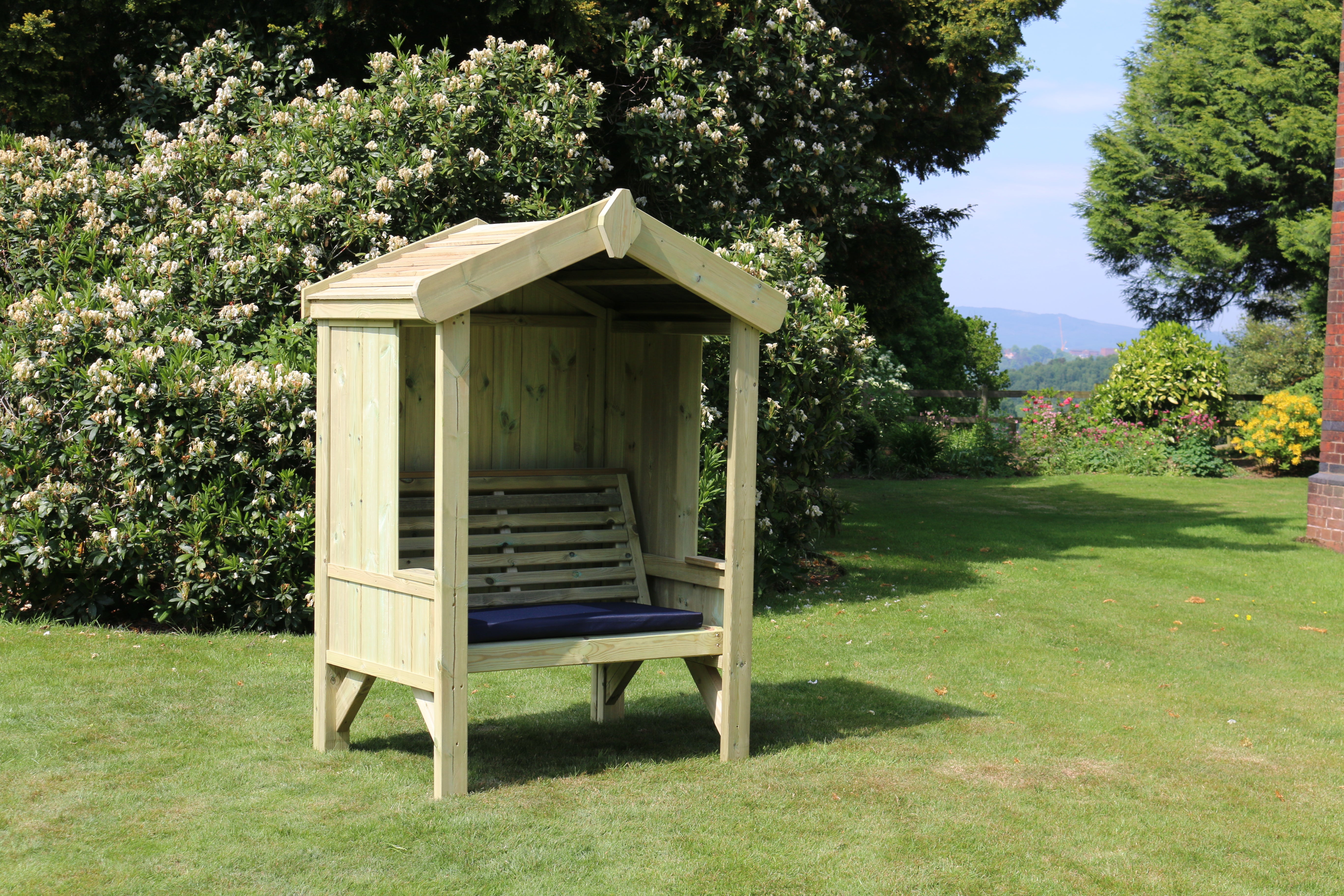 Cottage 2 Seater Fully Enclosed Chunky Wooden Garden Arbour - Churnet Valley