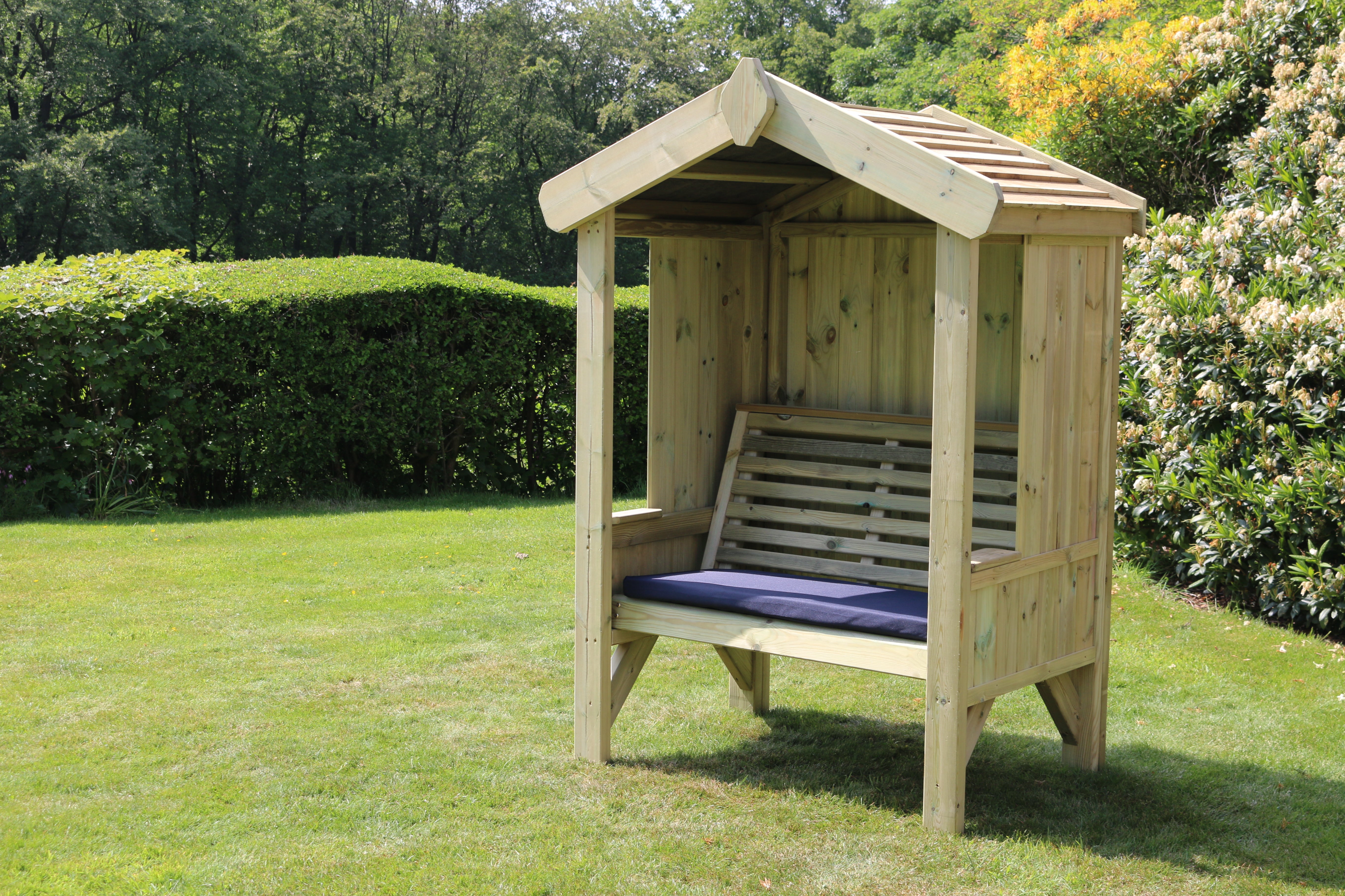 Cottage 2 Seater Fully Enclosed Chunky Wooden Garden Arbour - Churnet Valley