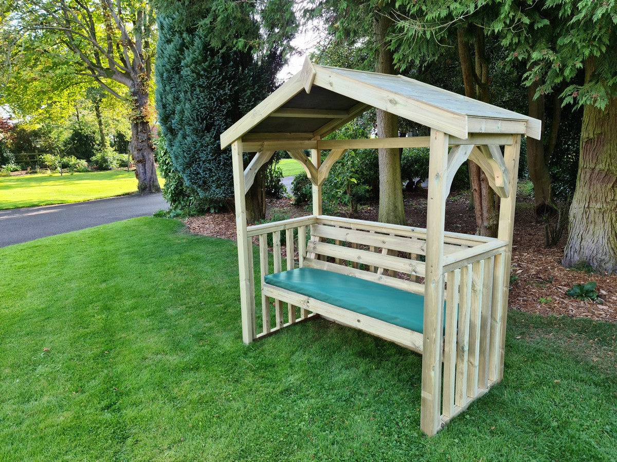 Anastasia 3 Seater Chunky Wooden Garden Arbour - Churnet Valley