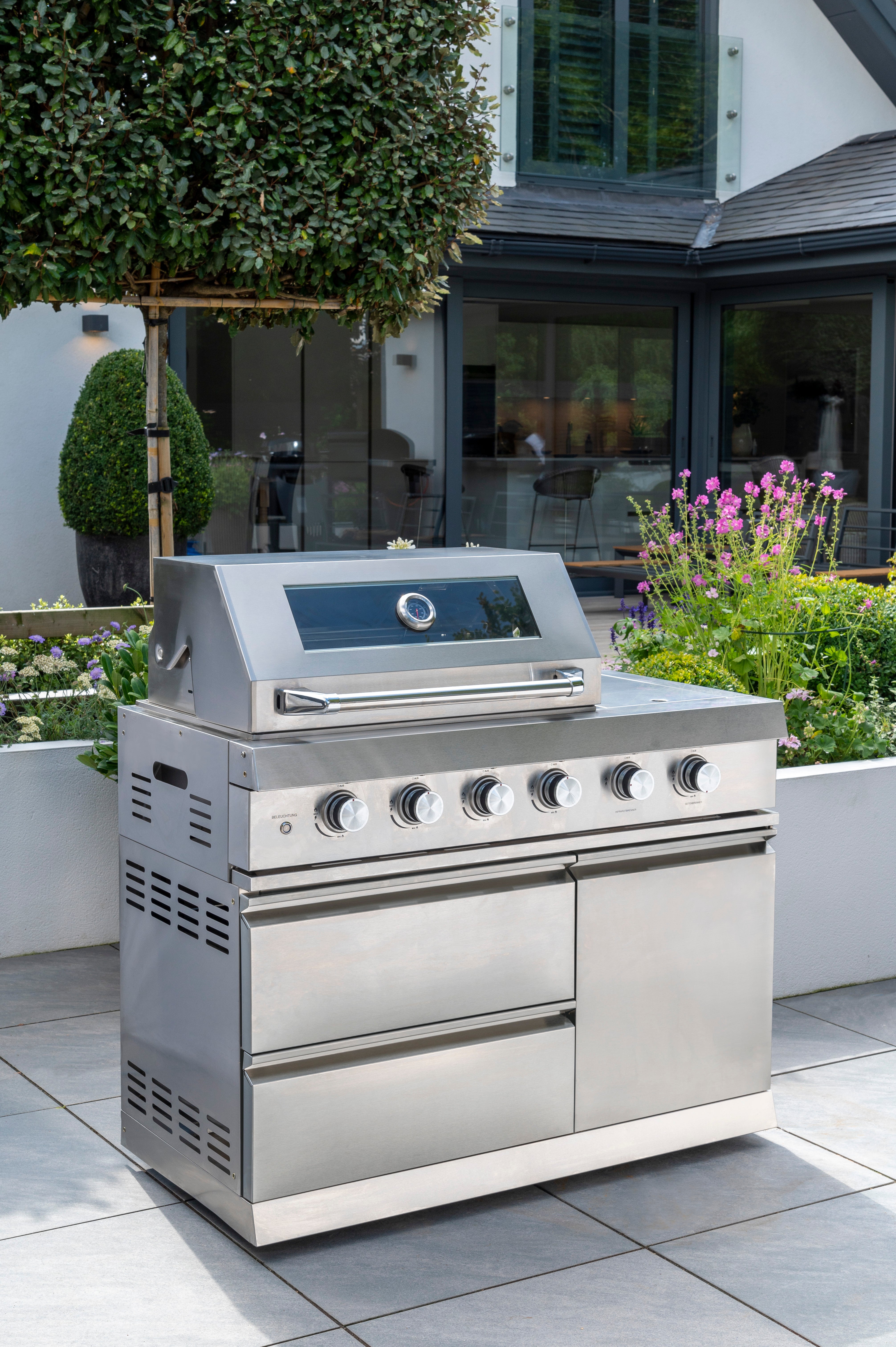 Absolute Outdoor Kitchen Gas BBQ - 4 Burners with Side Burner