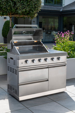 Absolute Outdoor Kitchen Gas BBQ - 4 Burners with Side Burner