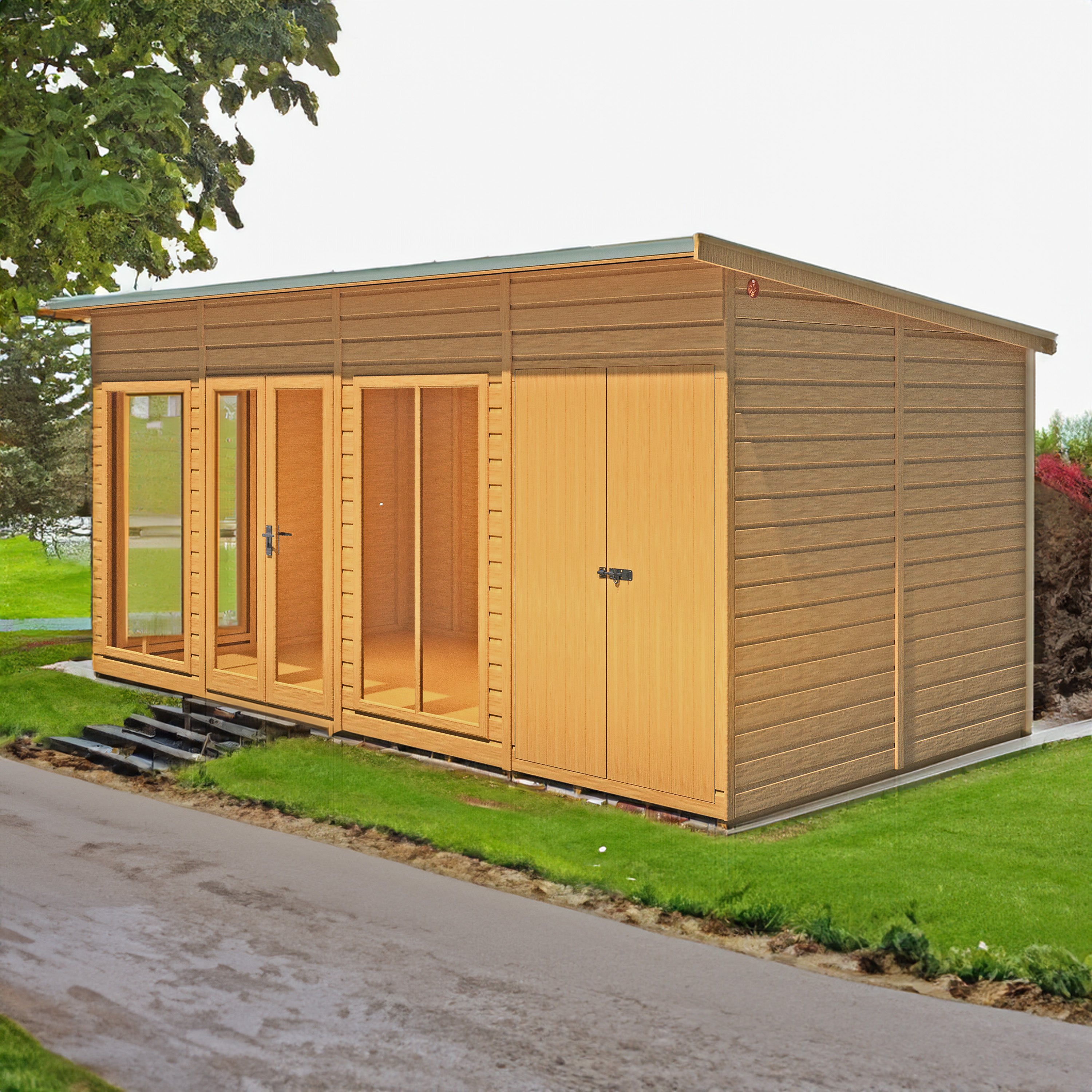 Shire 16x8 Lela Large Summerhouse with Side Storage