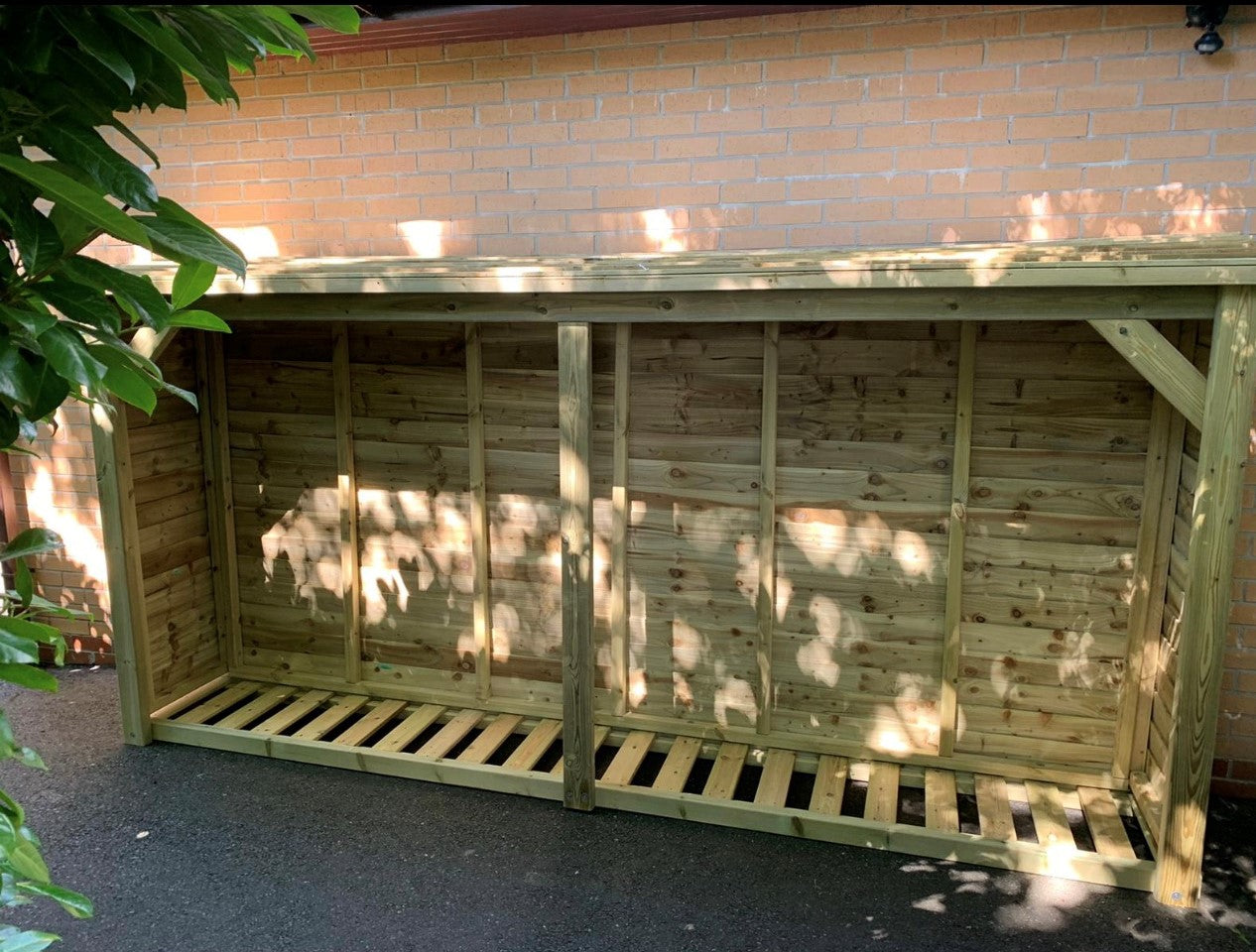 Large 6ft x 12ft Wooden Garden Log Store - Churnet Valley