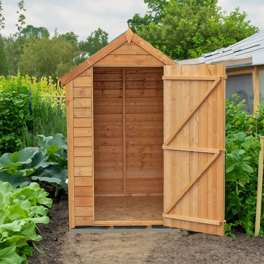 Shire 6x4 Overlap Single Door Value Garden Shed with Side Window