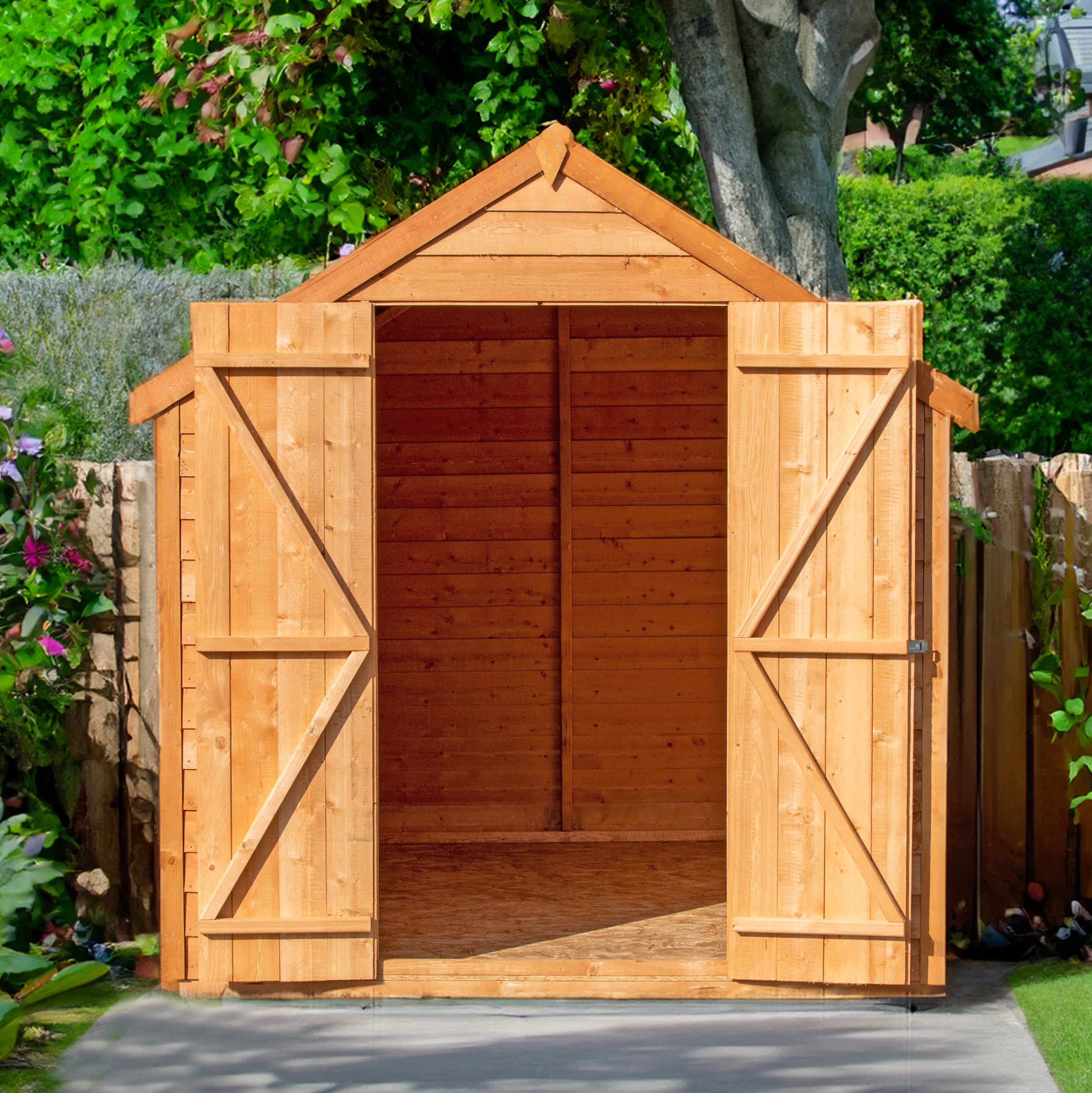 Shire 8x6 Overlap Double Door Value Garden Shed