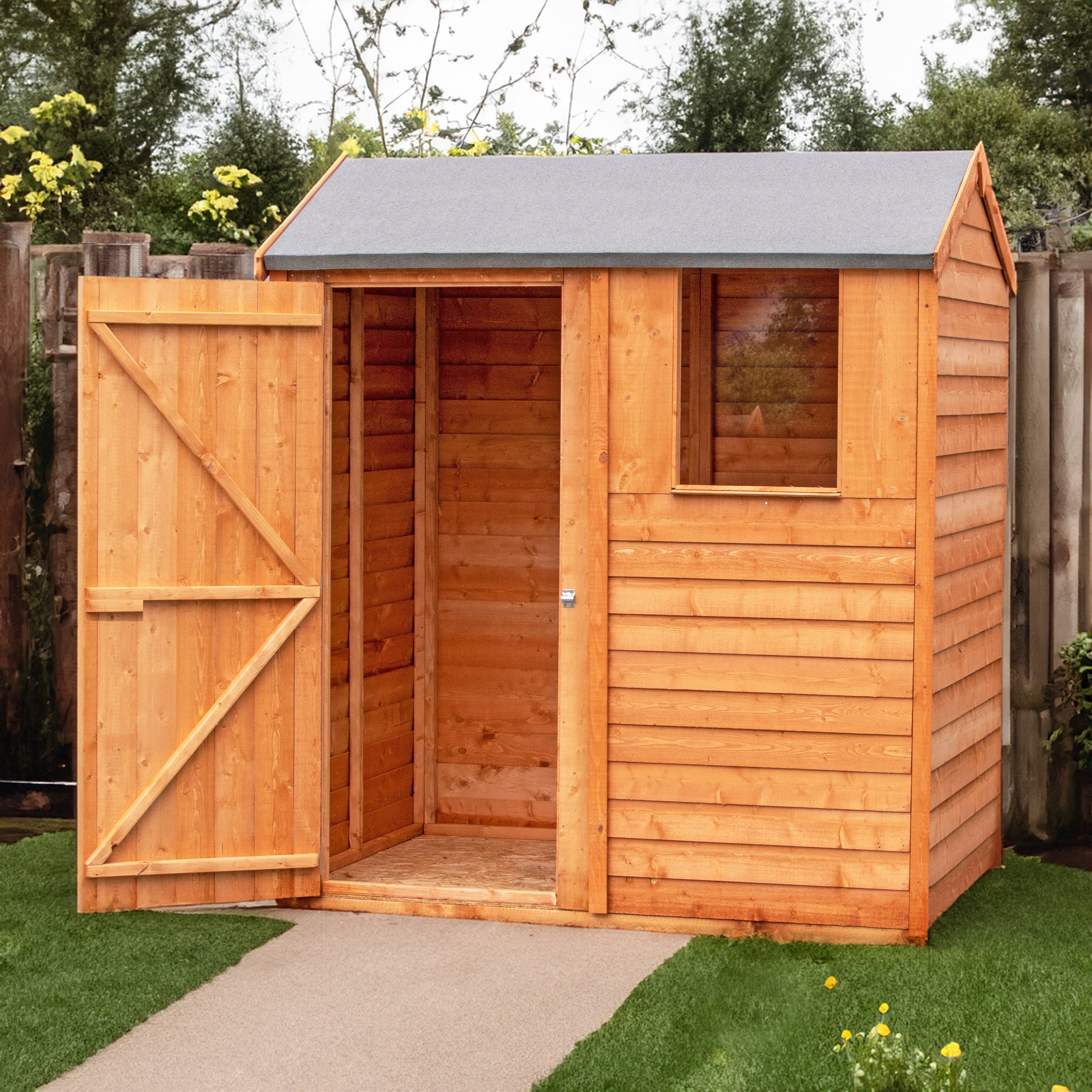 Shire 6x4 Dip Treated Overlap Single Door Reverse Apex