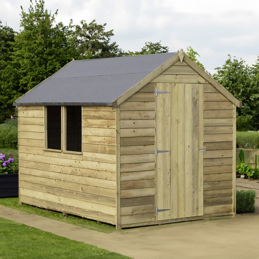 Shire 8x6 Pressure Treated Overlap Garden Shed with Single Door & Window