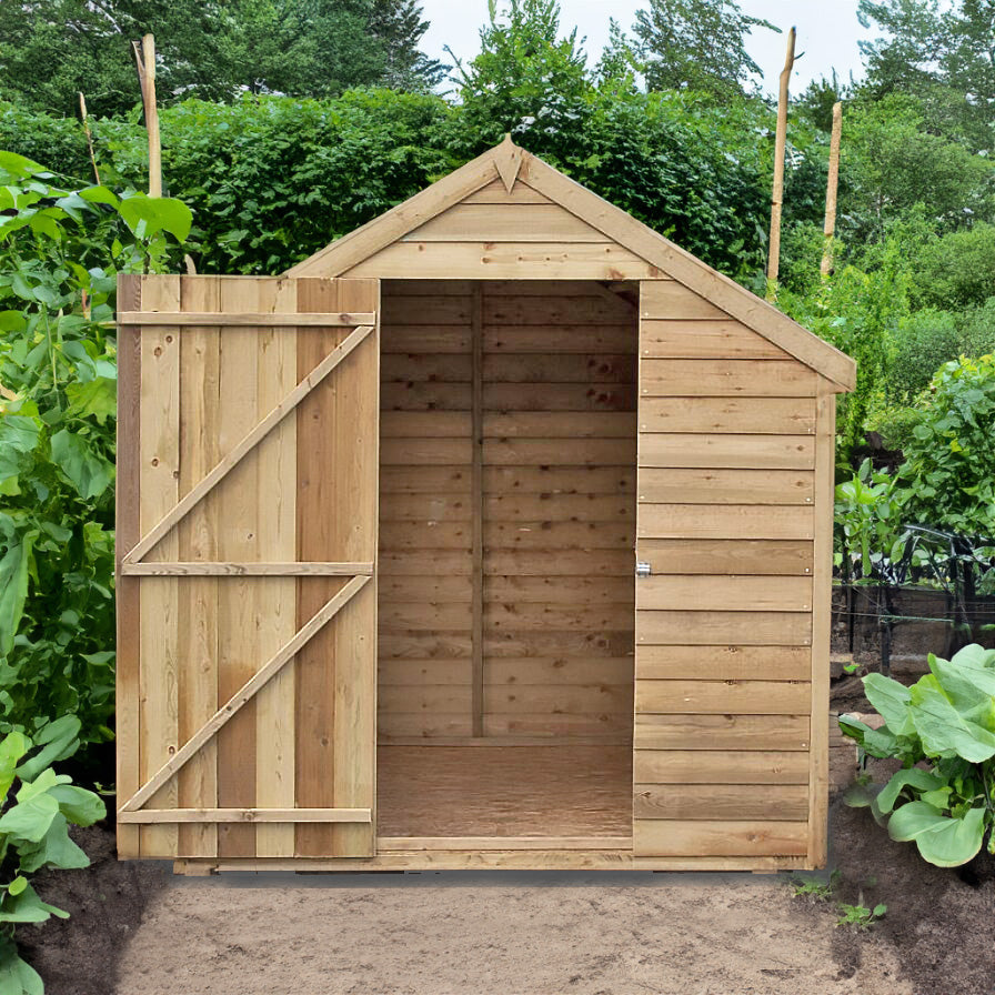 Shire 8x6 Pressure Treated Overlap Garden Shed with Single Door & Window