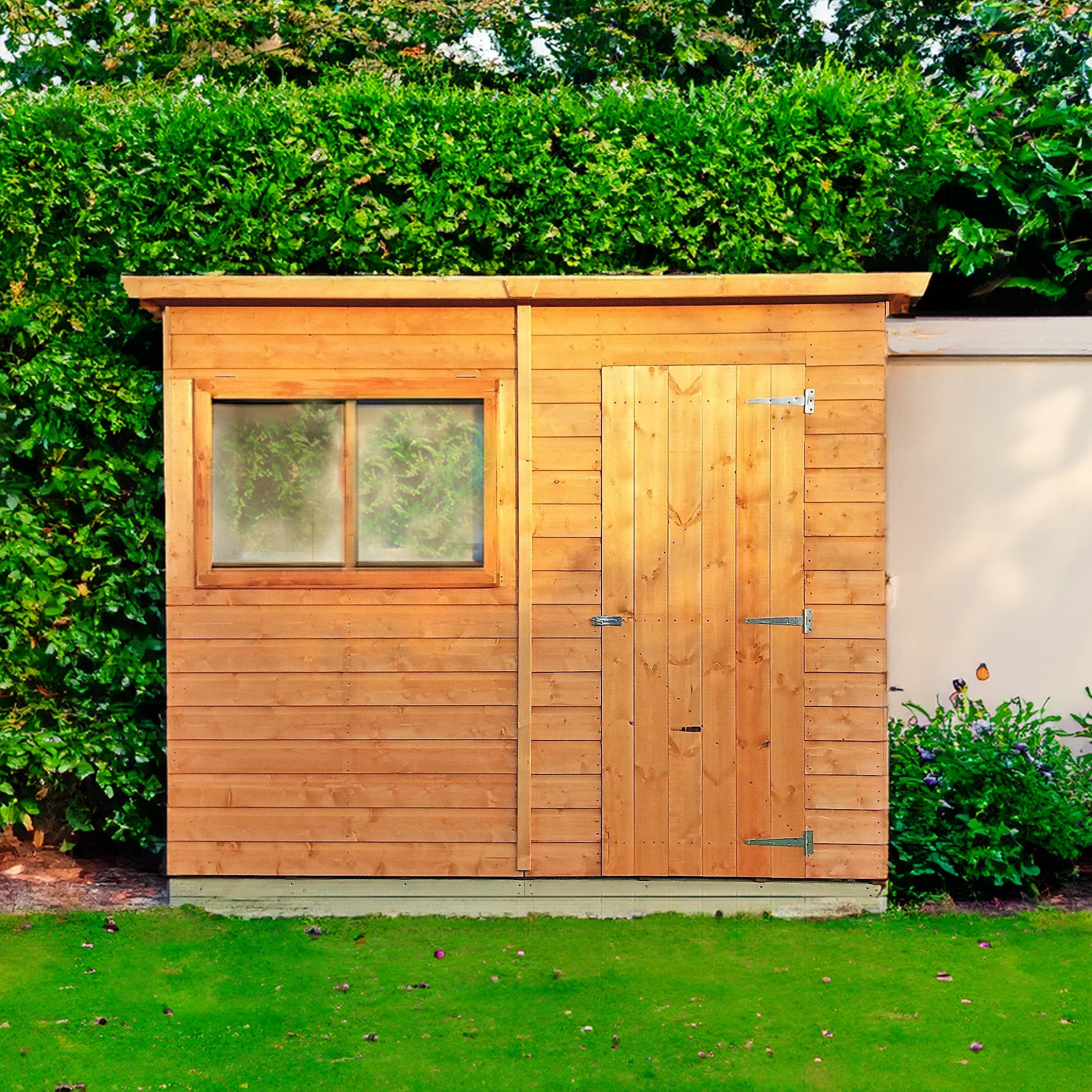 Shire 8x6 Pent Flatpack Garden Shed with Single Door and Window