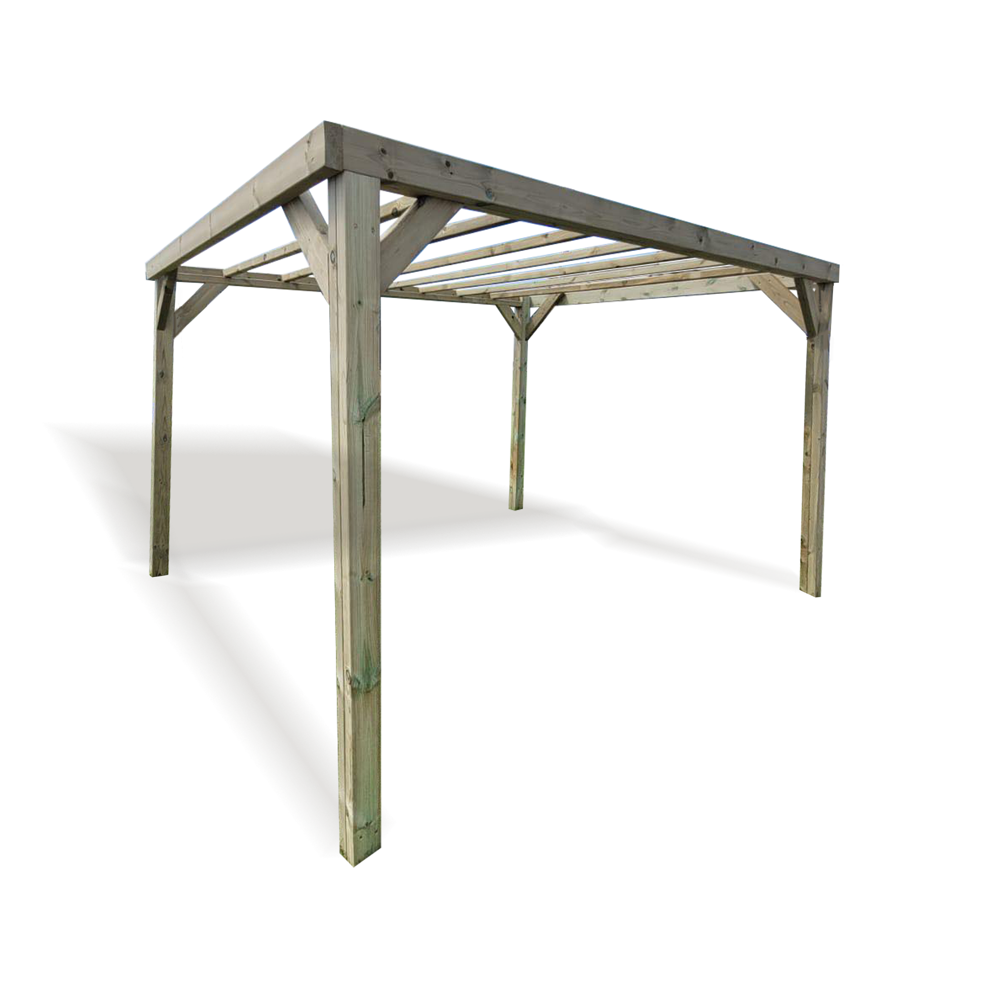 Chunky Wooden Garden Pergola & Gazebo - 2.4M X 2.4M