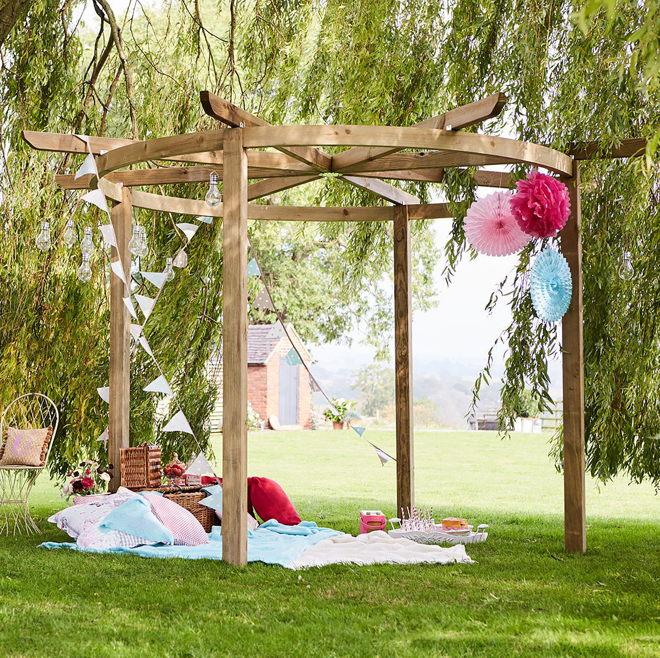 Shire Carousel Pressure Treated Wooden Pergola (2.7m Posts)