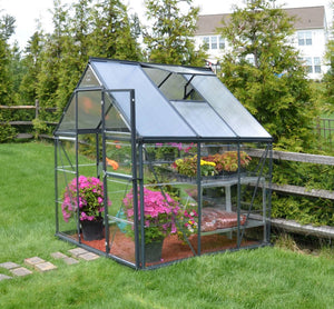 Harmony Aluminium Frame 6ft x 6ft Grey Polycarbonate Greenhouse - Canopia by Palram