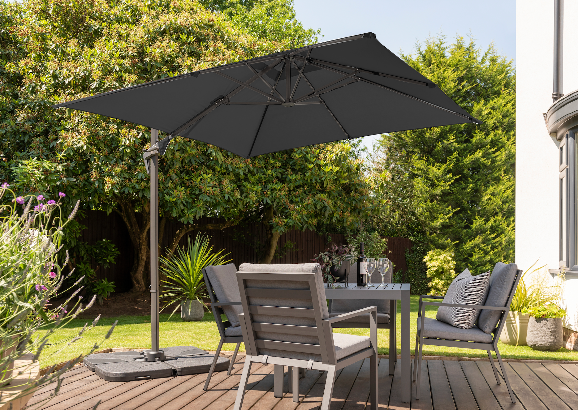 Royce Junior Square 2.5m Carbon Cantilever Parasol & Night Cover