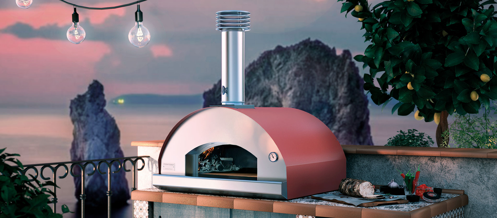 Fontana Mangiafuoco Build In Wood Fired Pizza Oven - Rosso