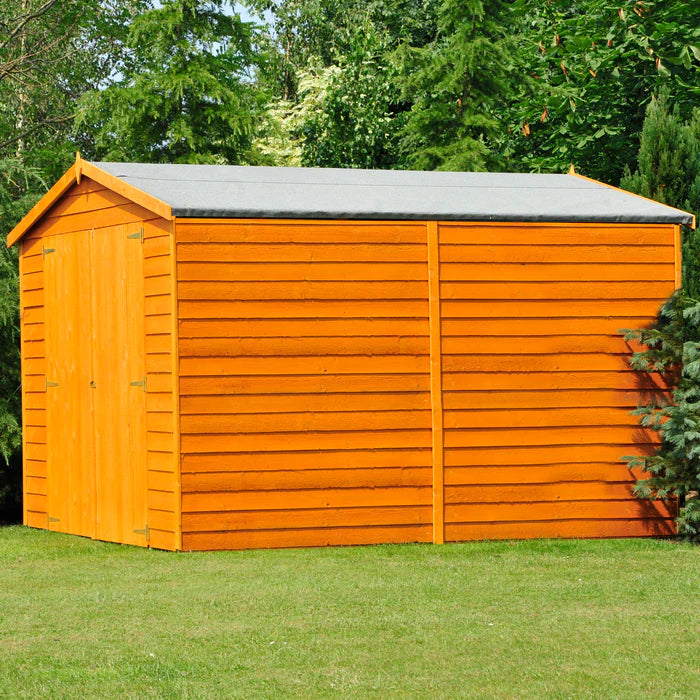 Shire 10x8 Dip Treated Overlap Windowless Garden Shed with Double Doors