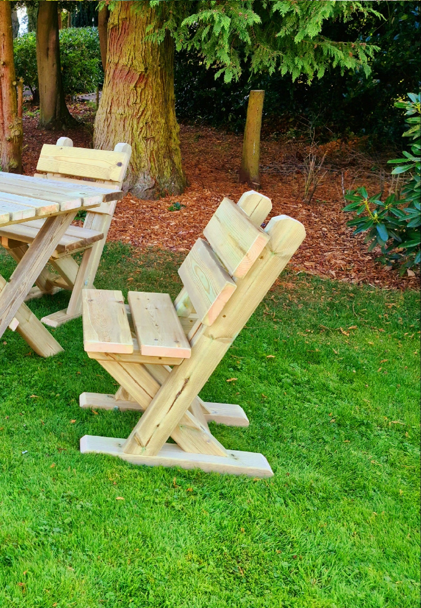 Ashcombe Chunky Wooden Garden Dining Chair - Churnet Valley