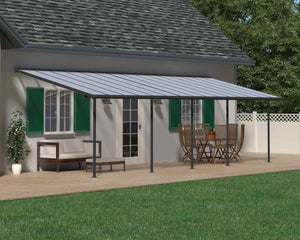 Sierra Aluminium 3m x 9.15m Grey Polycarbonate Patio Cover - Canopia By Palram